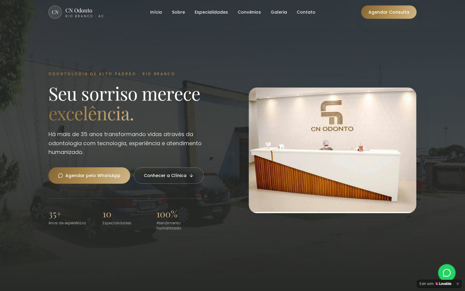 Projeto de site para clínica odontológica